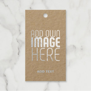 MODERN EDITABLE SIMPLE BROWN IMAGE TEXT TEMPLATE GIFT TAGS