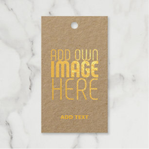 MODERN EDITABLE SIMPLE BROWN IMAGE TEXT TEMPLATE GIFT TAGS