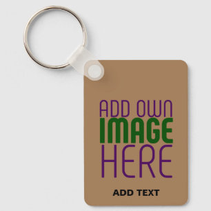 MODERN EDITABLE SIMPLE BROWN IMAGE TEXT TEMPLATE KEYCHAIN