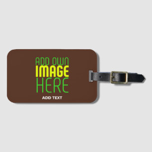 MODERN EDITABLE SIMPLE BROWN IMAGE TEXT TEMPLATE LUGGAGE TAG