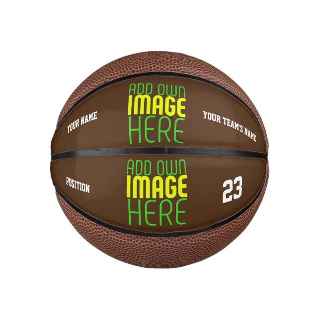MODERN EDITABLE SIMPLE BROWN IMAGE TEXT TEMPLATE MINI BASKETBALL (Front)