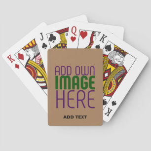 MODERN EDITABLE SIMPLE BROWN IMAGE TEXT TEMPLATE PLAYING CARDS