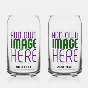 MODERN EDITABLE SIMPLE CLEAR IMAGE TEXT TEMPLATE CAN GLASS