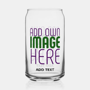 MODERN EDITABLE SIMPLE CLEAR IMAGE TEXT TEMPLATE CAN GLASS
