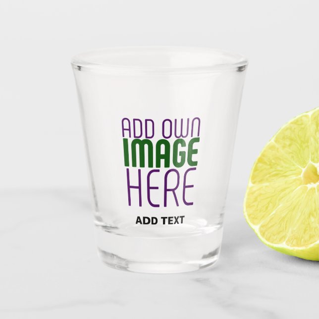 MODERN EDITABLE SIMPLE CLEAR IMAGE TEXT TEMPLATE SHOT GLASS (Front)