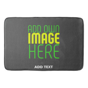 MODERN EDITABLE SIMPLE GREY IMAGE TEXT TEMPLATE BATH MAT