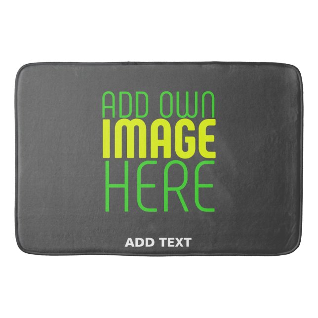 MODERN EDITABLE SIMPLE GREY IMAGE TEXT TEMPLATE BATH MAT (Front)