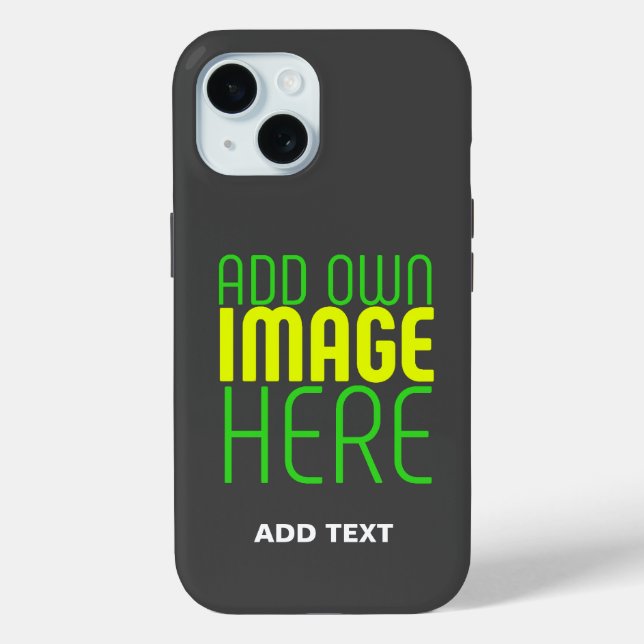 MODERN EDITABLE SIMPLE GREY IMAGE TEXT TEMPLATE Case-Mate iPhone CASE (Back)
