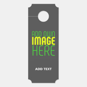 MODERN EDITABLE SIMPLE GREY IMAGE TEXT TEMPLATE DOOR HANGER