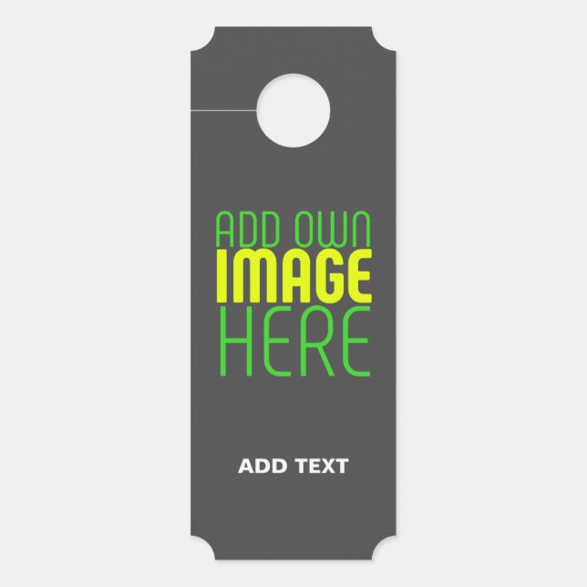 MODERN EDITABLE SIMPLE GREY IMAGE TEXT TEMPLATE DOOR HANGER (Front)