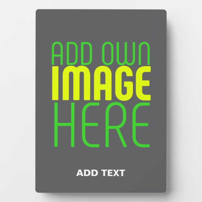 MODERN EDITABLE SIMPLE GREY IMAGE TEXT TEMPLATE PLAQUE (Front)