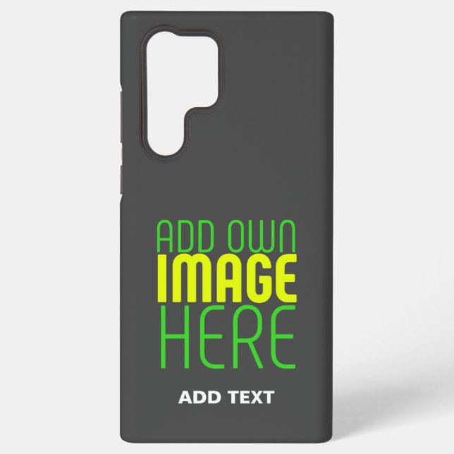 MODERN EDITABLE SIMPLE GREY IMAGE TEXT TEMPLATE SAMSUNG GALAXY S22 ULTRA CASE (Back)