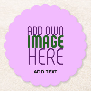 MODERN EDITABLE SIMPLE MAUVE IMAGE TEXT TEMPLATE PAPER COASTER