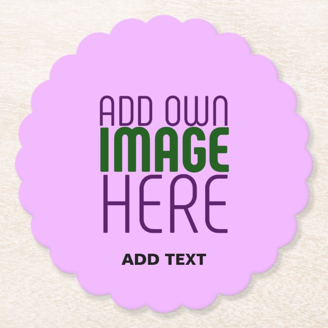 MODERN EDITABLE SIMPLE MAUVE IMAGE TEXT TEMPLATE PAPER COASTER (Front)