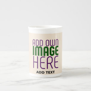 MODERN EDITABLE SIMPLE NATURAL IMAGE TEXT TEMPLATE BONE CHINA MUG