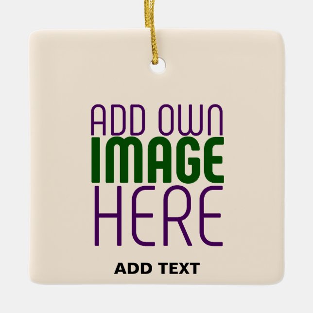 MODERN EDITABLE SIMPLE NATURAL IMAGE TEXT TEMPLATE CERAMIC ORNAMENT (Front)