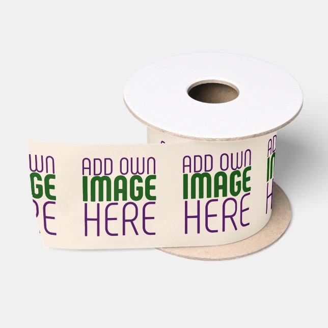 MODERN EDITABLE SIMPLE NATURAL IMAGE TEXT TEMPLATE SATIN RIBBON (Spool)