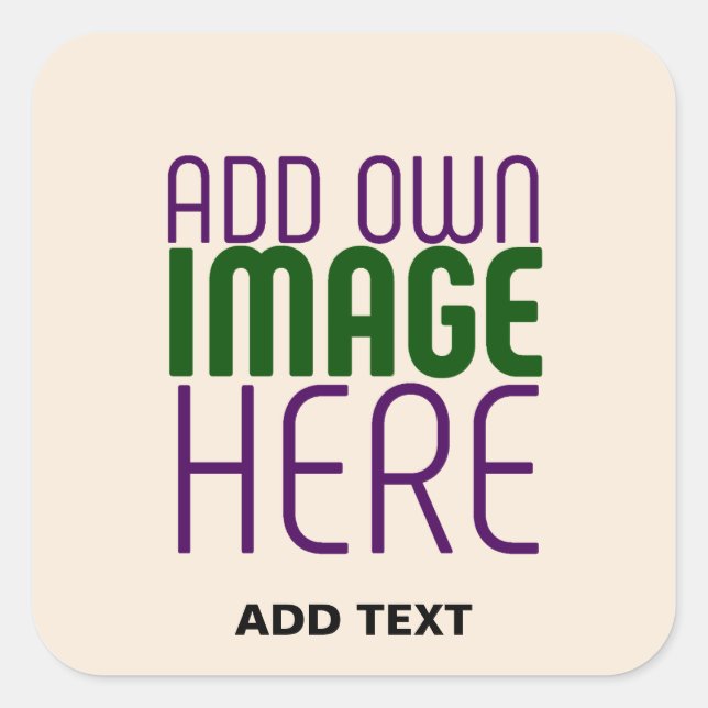 MODERN EDITABLE SIMPLE NATURAL IMAGE TEXT TEMPLATE SQUARE STICKER (Front)