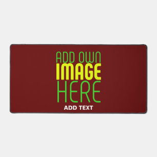 MODERN EDITABLE SIMPLE OXBLOOD IMAGE TEXT TEMPLATE DESK MAT