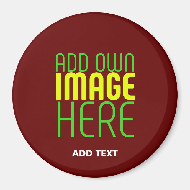 MODERN EDITABLE SIMPLE OXBLOOD IMAGE TEXT TEMPLATE MAGNET (Front)