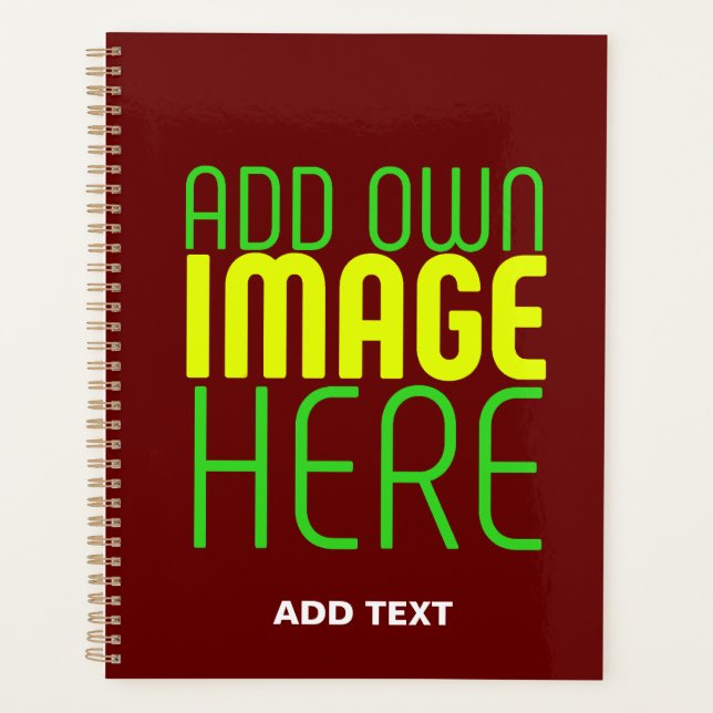 MODERN EDITABLE SIMPLE OXBLOOD IMAGE TEXT TEMPLATE PLANNER (Front)