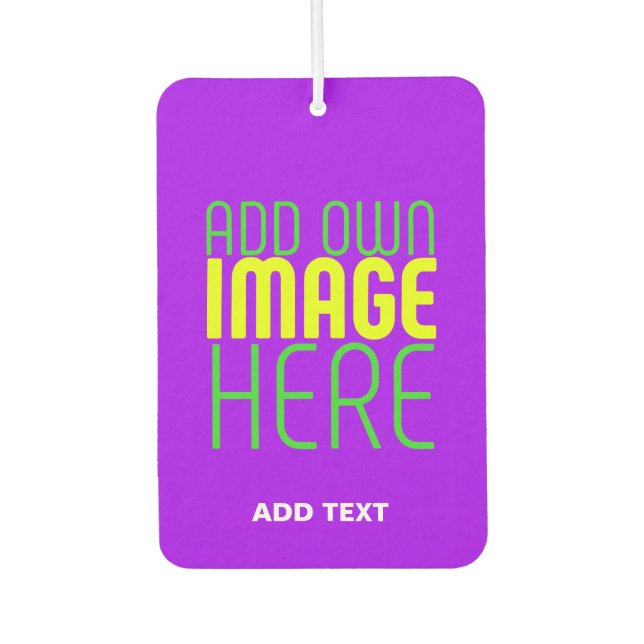 MODERN EDITABLE SIMPLE VIOLET IMAGE TEXT TEMPLATE AIR FRESHENER (Front)