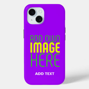 MODERN EDITABLE SIMPLE VIOLET IMAGE TEXT TEMPLATE iPhone 15 CASE