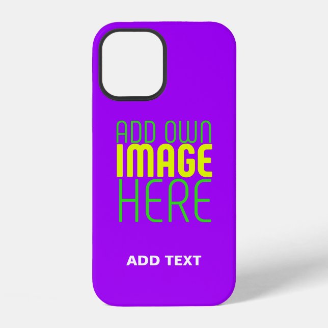 MODERN EDITABLE SIMPLE VIOLET IMAGE TEXT TEMPLATE iPhone CASE (Back)