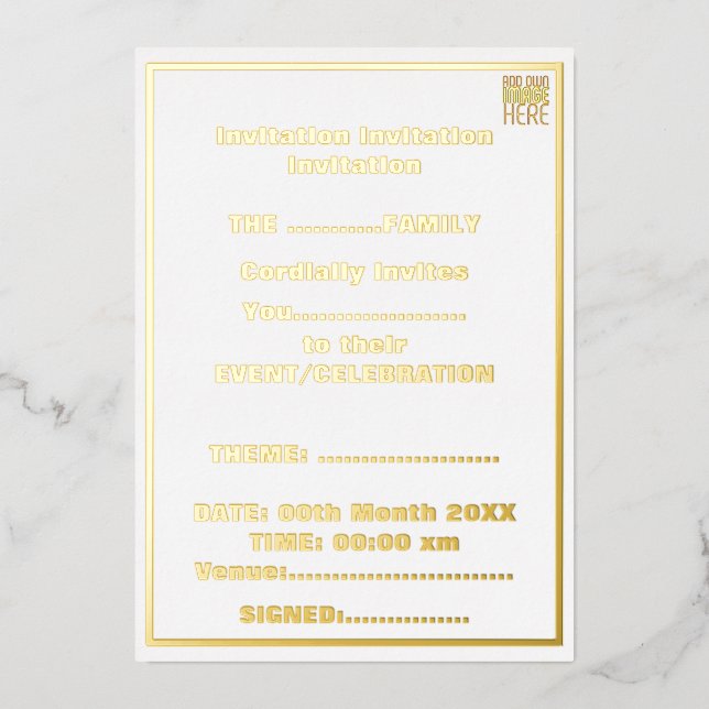 MODERN EDITABLE SIMPLE WHITE IMAGE TEXT TEMPLATE (Front)