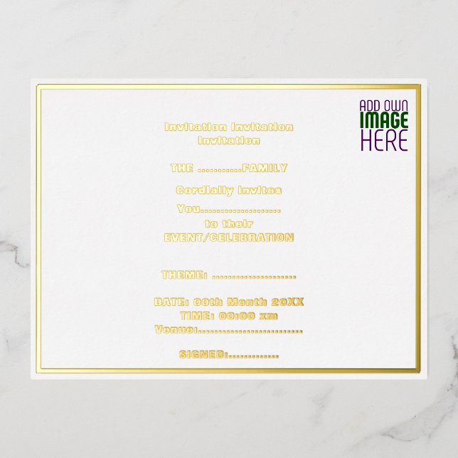 MODERN EDITABLE SIMPLE WHITE IMAGE TEXT TEMPLATE (Front)