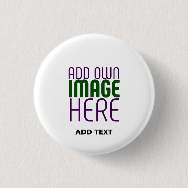 MODERN EDITABLE SIMPLE WHITE IMAGE TEXT TEMPLATE 1 INCH ROUND BUTTON (Front)