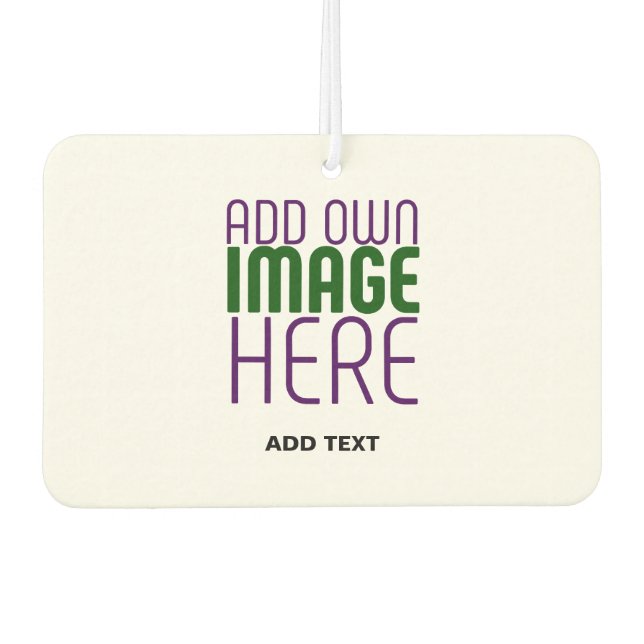 MODERN EDITABLE SIMPLE WHITE IMAGE TEXT TEMPLATE AIR FRESHENER (Front)