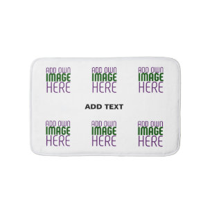 MODERN EDITABLE SIMPLE WHITE IMAGE TEXT TEMPLATE BATH MAT