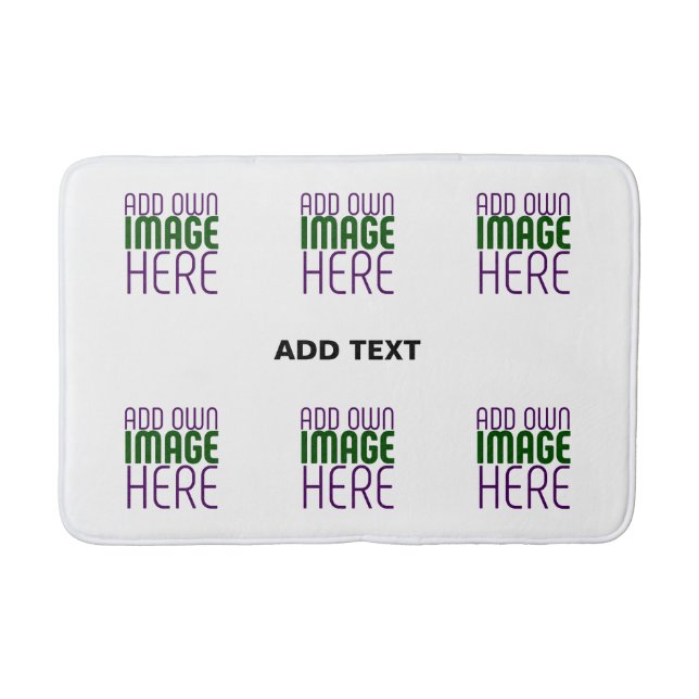 MODERN EDITABLE SIMPLE WHITE IMAGE TEXT TEMPLATE BATH MAT (Front)
