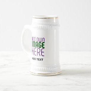 MODERN EDITABLE SIMPLE WHITE IMAGE TEXT TEMPLATE BEER STEIN