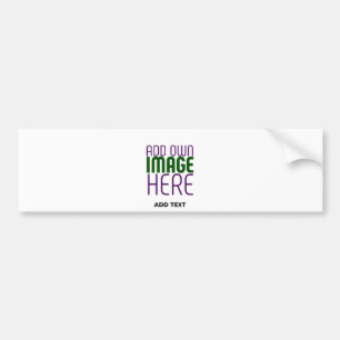 MODERN EDITABLE SIMPLE WHITE IMAGE TEXT TEMPLATE BUMPER STICKER