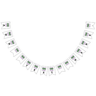 MODERN EDITABLE SIMPLE WHITE IMAGE TEXT TEMPLATE BUNTING FLAGS