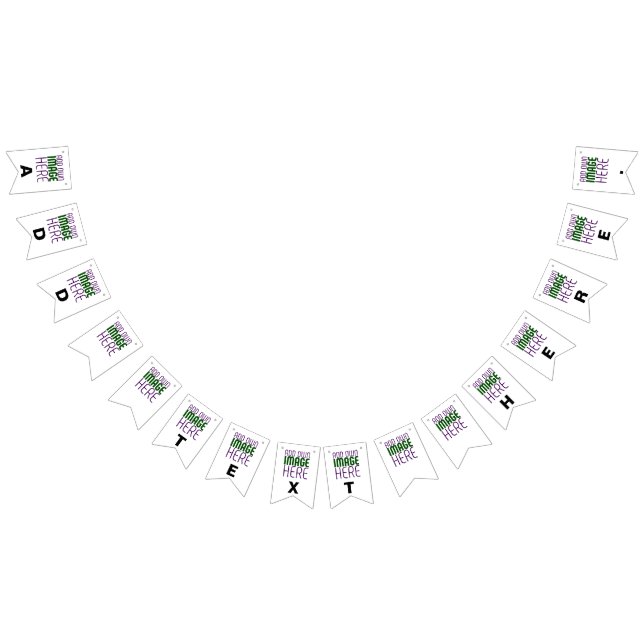 MODERN EDITABLE SIMPLE WHITE IMAGE TEXT TEMPLATE BUNTING FLAGS (All)