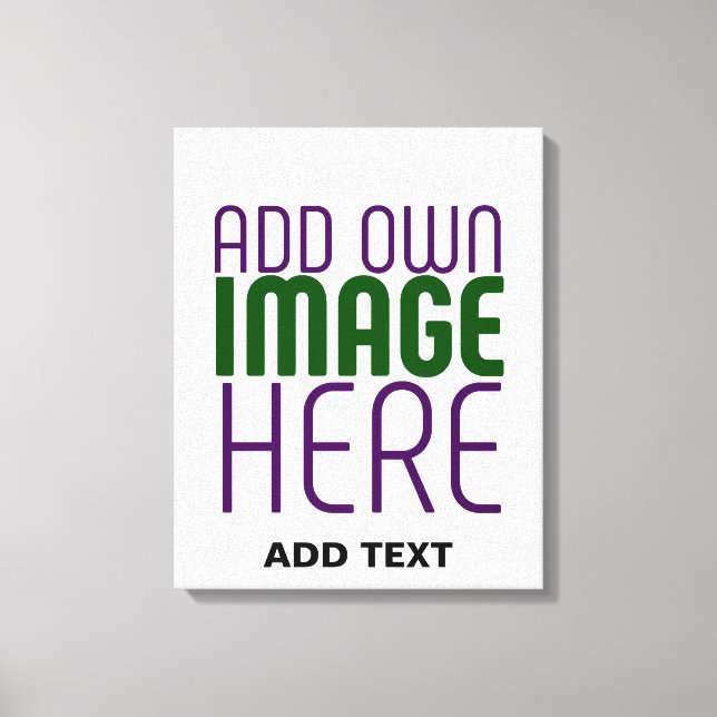 MODERN EDITABLE SIMPLE WHITE IMAGE TEXT TEMPLATE CANVAS PRINT (Front)