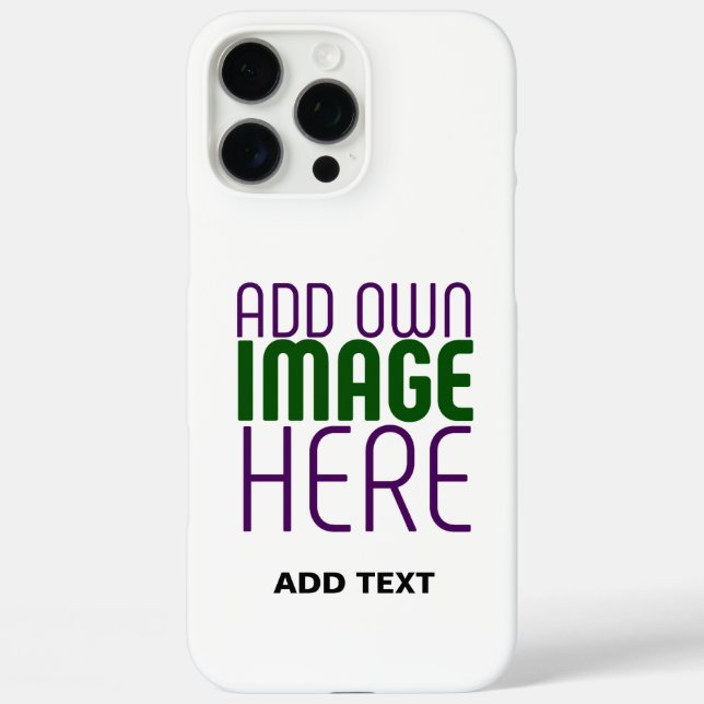 MODERN EDITABLE SIMPLE WHITE IMAGE TEXT TEMPLATE Case-Mate iPhone CASE (Back)