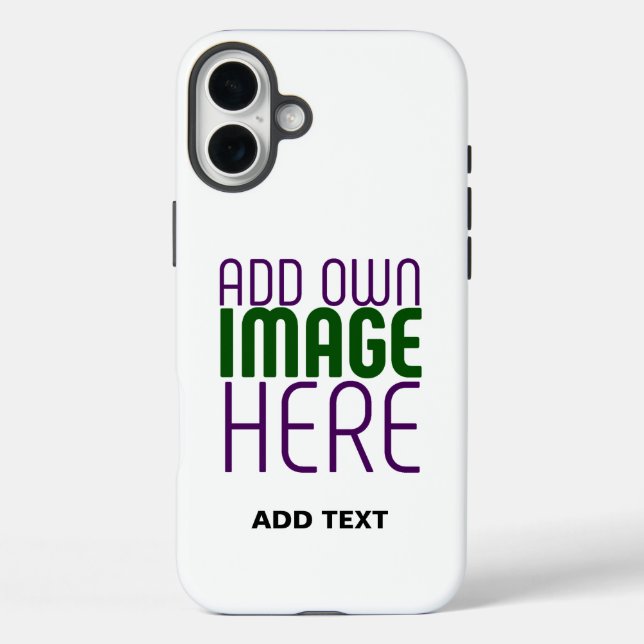MODERN EDITABLE SIMPLE WHITE IMAGE TEXT TEMPLATE Case-Mate iPhone CASE (Back)