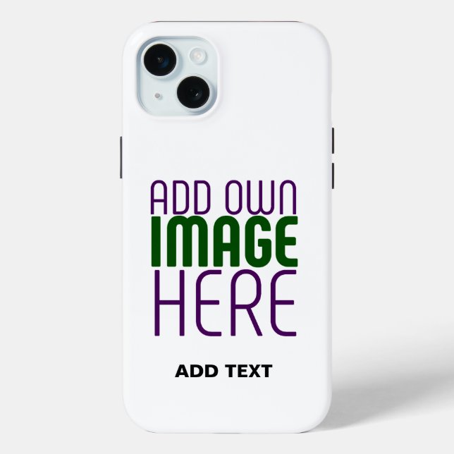 MODERN EDITABLE SIMPLE WHITE IMAGE TEXT TEMPLATE Case-Mate iPhone CASE (Back)