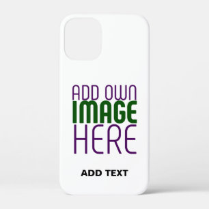 MODERN EDITABLE SIMPLE WHITE IMAGE TEXT TEMPLATE iPhone 12 MINI CASE