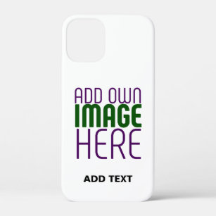 MODERN EDITABLE SIMPLE WHITE IMAGE TEXT TEMPLATE iPhone 12 MINI CASE