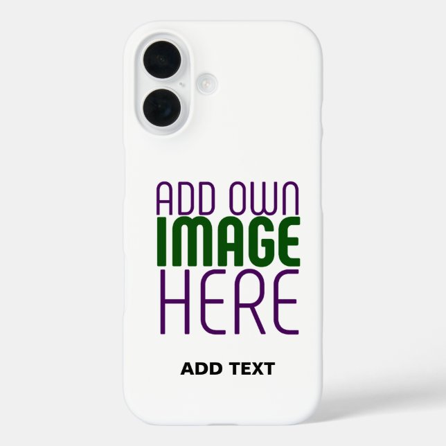 MODERN EDITABLE SIMPLE WHITE IMAGE TEXT TEMPLATE Case-Mate iPhone CASE (Back)