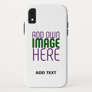 MODERN EDITABLE SIMPLE WHITE IMAGE TEXT TEMPLATE iPhone XR CASE