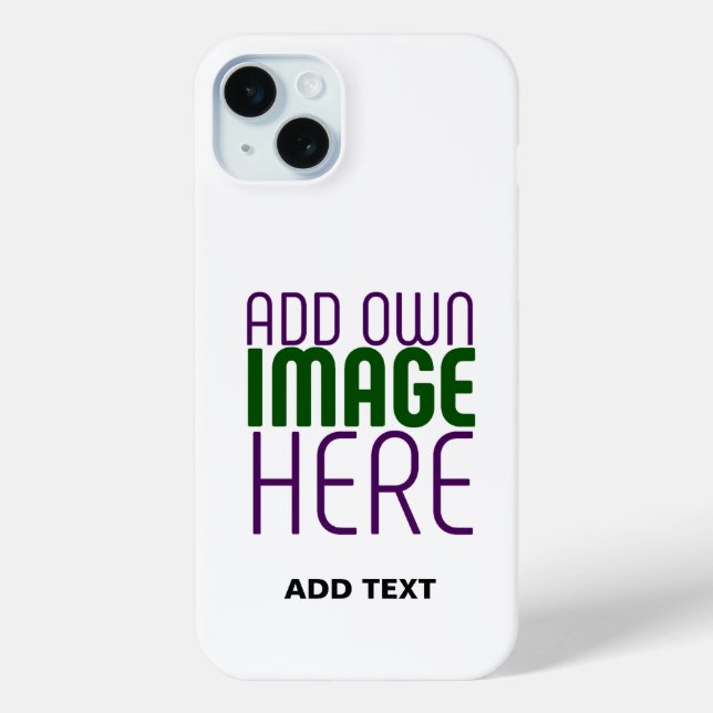 MODERN EDITABLE SIMPLE WHITE IMAGE TEXT TEMPLATE Case-Mate iPhone CASE (Back)
