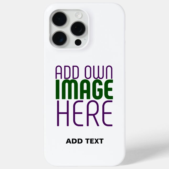 MODERN EDITABLE SIMPLE WHITE IMAGE TEXT TEMPLATE Case-Mate iPhone CASE (Back)