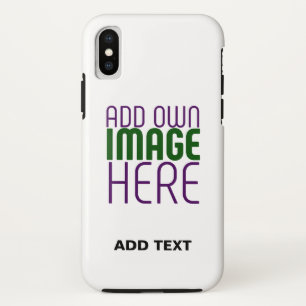 MODERN EDITABLE SIMPLE WHITE IMAGE TEXT TEMPLATE iPhone XS CASE