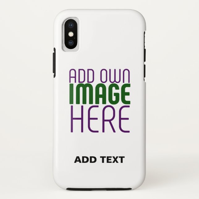 MODERN EDITABLE SIMPLE WHITE IMAGE TEXT TEMPLATE Case-Mate iPhone CASE (Back)